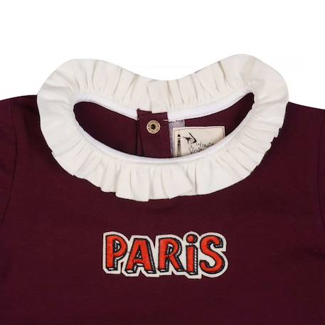 Tee-shirt manches longues   jersey   paris  camille Bordeaux prune 2 - vertbaudet enfant 