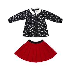 De noël   blouse col claudine & jupe plissée  - vertbaudet enfant