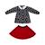 De noël   blouse col claudine & jupe plissée Rouge noir 1 - vertbaudet enfant 