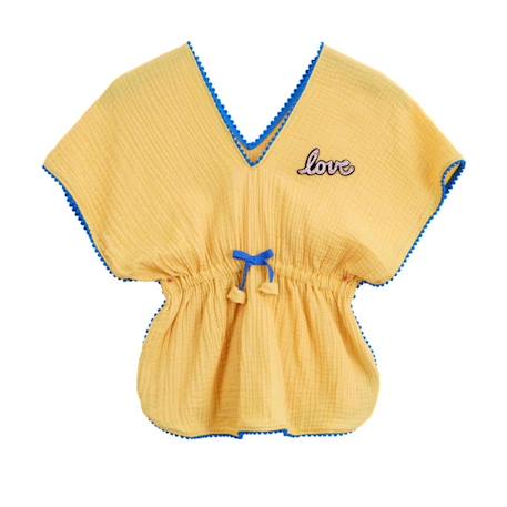 Tunique plage   avec short assorti  love Jaune bleu roi 4 - vertbaudet enfant 