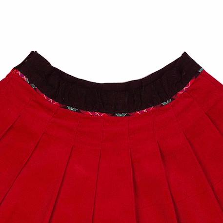 De noël   blouse col claudine & jupe plissée Rouge noir 6 - vertbaudet enfant 