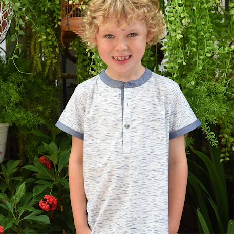 Chemise  manches courtes  et   cezanne Bleu blanc 4 - vertbaudet enfant 