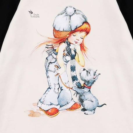 Robe sweat   et  dessin poulbot  baby Beige noir 2 - vertbaudet enfant 