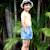 Short de bain  coton   et   swimboy Bleu roi blanc 2 - vertbaudet enfant 