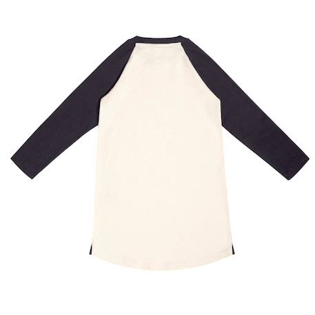 Robe sweat   coton  et  imprimé chouette  the owl Beige noir 4 - vertbaudet enfant 