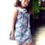 Robe  fleurie liberty  avec col froufrous   manon Bleu lilas 1 - vertbaudet enfant 