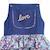 Robe salopette liberty   à volants et bretelles  gigi Bleu demim violet 4 - vertbaudet enfant 
