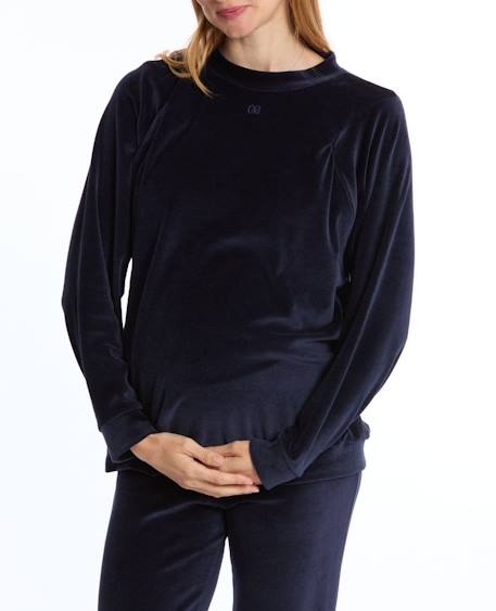 Sweat de grossesse et d'allaitement enzo Beige+Marine 7 - vertbaudet enfant 