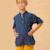 Chemise flanelle  hiver   col mao  rimbaud Bleu foncé bordeaux 1 - vertbaudet enfant 
