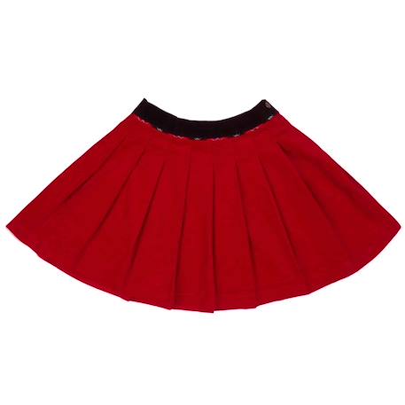 De noël   blouse col claudine & jupe plissée Rouge noir 5 - vertbaudet enfant 