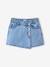 Jupe short en jean asymétrique fille bleu clair 1 - vertbaudet enfant 