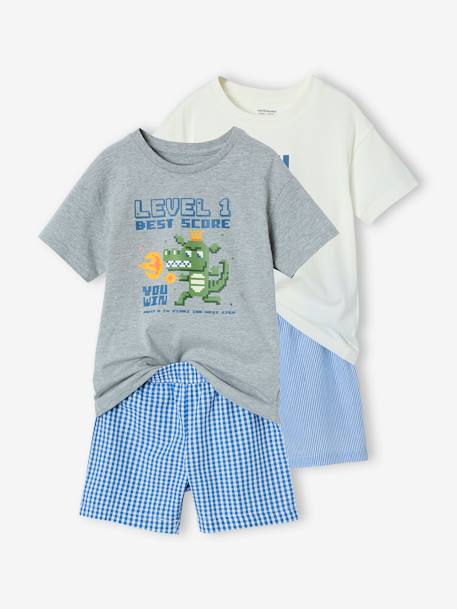Lot de 2 pyjashorts garçon Gamer blanc 1 - vertbaudet enfant 