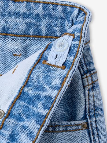 Jupe short en jean asymétrique fille bleu clair 4 - vertbaudet enfant 