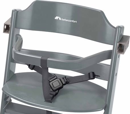 Chaise haute bébé en bois avec tablette timba Warm gray+White 3 - vertbaudet enfant 