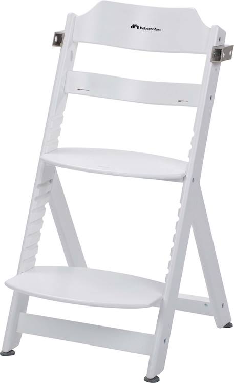 Chaise haute bébé en bois avec tablette timba Warm gray+White 5 - vertbaudet enfant 