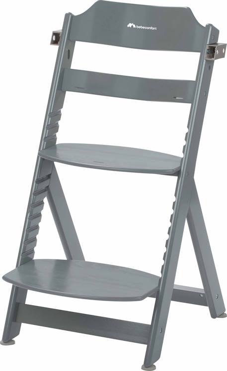 Chaise haute bébé en bois avec tablette timba Warm gray+White 2 - vertbaudet enfant 