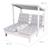 Double chaise longue en bois massif fsc® + 4 coussins et pare soleil Gris / motif étoiles 4 - vertbaudet enfant 