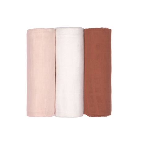 Lot de 3 langes en mousseline Rose 2 - vertbaudet enfant 