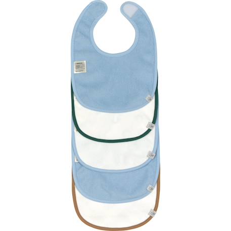 Lot de 5 bavoirs en éponge imperméable Bleu+Jaune/bleu+Rose 3 - vertbaudet enfant 