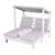 Double chaise longue en bois massif fsc® + 4 coussins et pare soleil Gris / motif étoiles 1 - vertbaudet enfant 