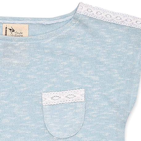 T-shirt été   coton effet bambou     lili Bleu vert pastel 2 - vertbaudet enfant 