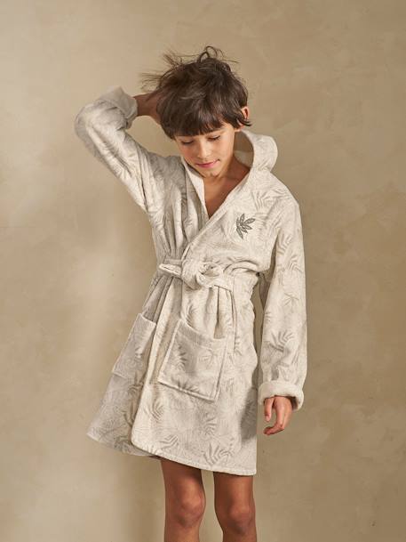 Peignoir de bain enfant personnalisable GREEN JUNGLE, avec coton recyclé vert imprimé 2 - vertbaudet enfant 