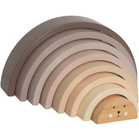 Arc en ciel en bois à empiler Beige, gris, blanc 1 - vertbaudet enfant 