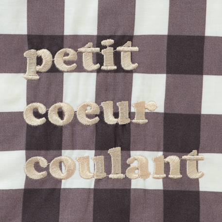 Bavoir élastiqué coton bio Vichy marron 2 - vertbaudet enfant 