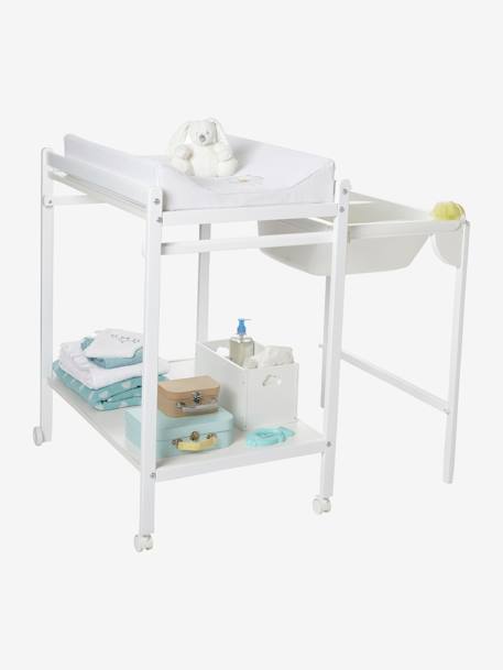 Table à langer avec baignoire intégrée MagicTub blanc+naturel/blanc 1 - vertbaudet enfant 