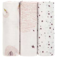 Puériculture-Lot de 3 langes en bambou vert d'eau garden explorer (80 x 80 cm)
