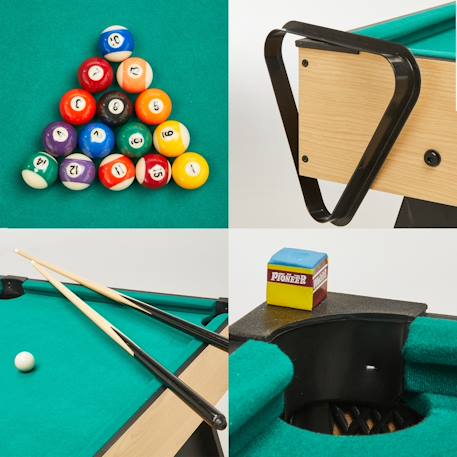 Table multi jeux 4 en 1 pour toute la famille - baby-foot - billard - ping pong - hockey Marron 3 - vertbaudet enfant 