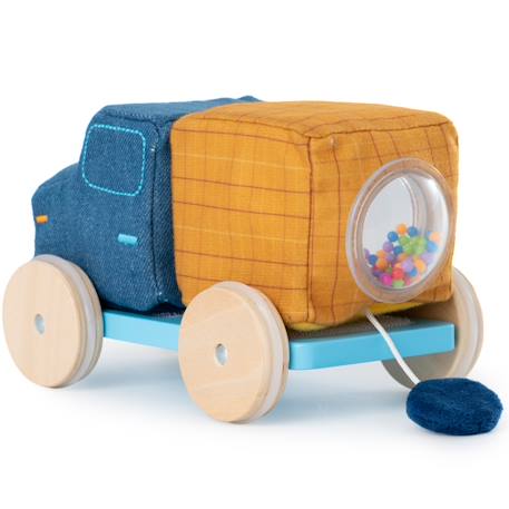 Camion toupie à tirer Bleu, jaune+Rouge, jaune 3 - vertbaudet enfant 