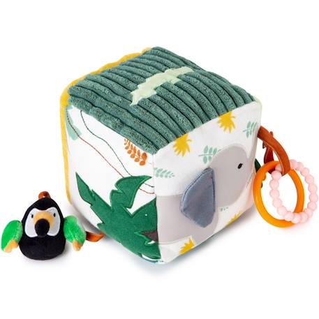 Cube d'activités jungle Jaune, vert, blanc+Multicolore 1 - vertbaudet enfant 