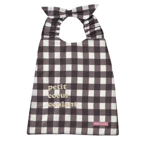 Bavoir élastiqué coton bio Vichy marron 1 - vertbaudet enfant 
