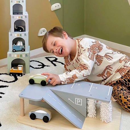 Garage avec lave auto Gris, bleu, blanc 2 - vertbaudet enfant 