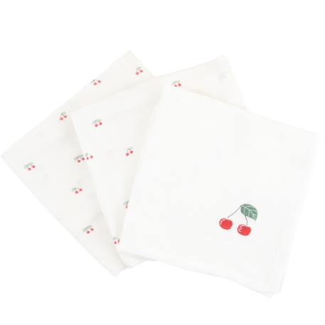 Lot de 3 langes gaze de coton bio Cerises 3 - vertbaudet enfant 