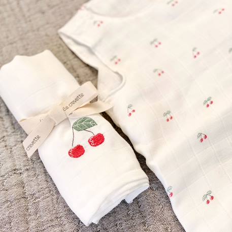 Lot de 3 langes gaze de coton bio Cerises 4 - vertbaudet enfant 
