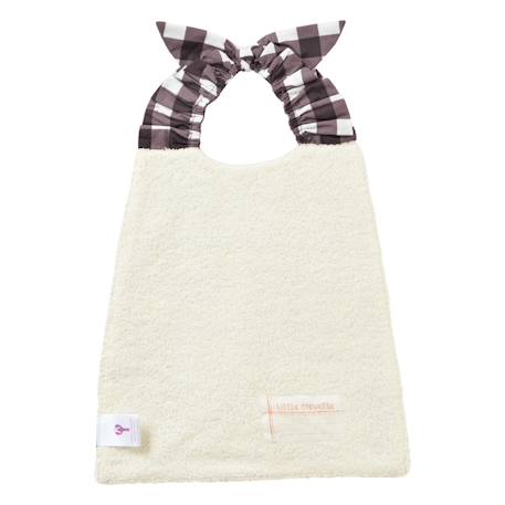 Bavoir élastiqué coton bio Vichy marron 3 - vertbaudet enfant 