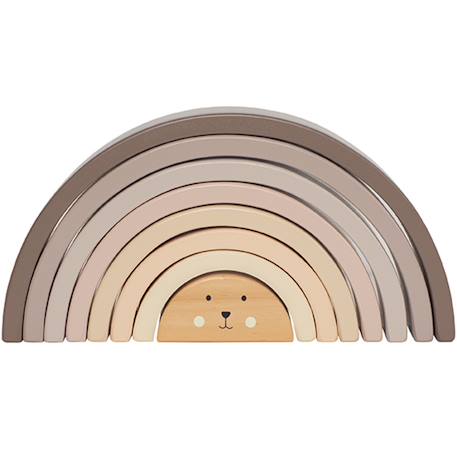 Arc en ciel en bois à empiler Beige, gris, blanc 2 - vertbaudet enfant 