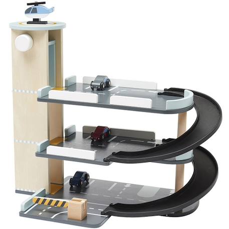 Garage en bois aiden Beige, gris, noir 1 - vertbaudet enfant 