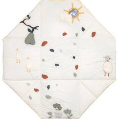 Jouet-Tapis d´éveil 2 en 1 en coton bio tiny farmer (120 x 120 cm)