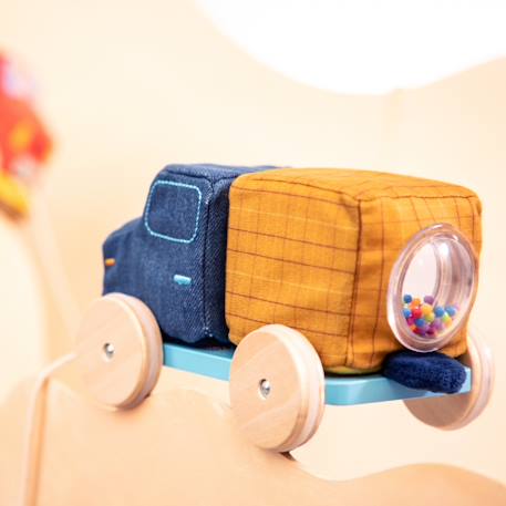 Camion toupie à tirer Bleu, jaune+Rouge, jaune 5 - vertbaudet enfant 