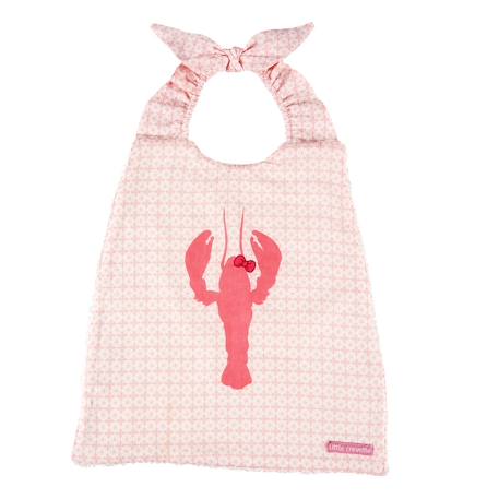 Bavoir élastiqué lin Homard rose 1 - vertbaudet enfant 
