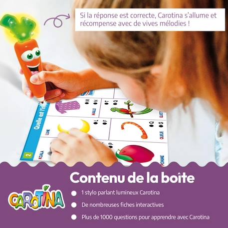 Lisciani - coffret 1000 questions carotina - jeux éducatif électronique - stylo éducatif - à partir de 3 ans Multicolore 2 - vertbaudet enfant 