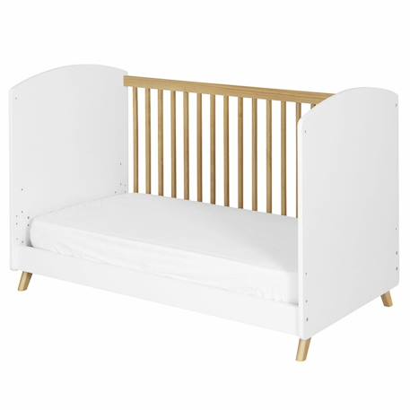 Lit bébé évolutif montessori kombu Blanc et noisette 4 - vertbaudet enfant 