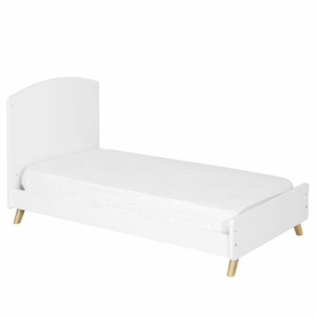 Lit bébé évolutif montessori kombu Blanc et noisette 2 - vertbaudet enfant 