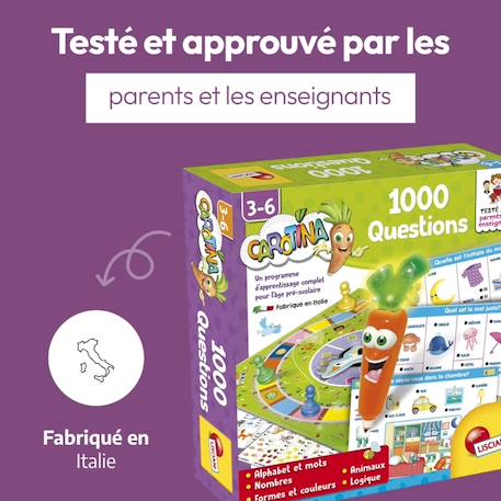 Lisciani - coffret 1000 questions carotina - jeux éducatif électronique - stylo éducatif - à partir de 3 ans Multicolore 5 - vertbaudet enfant 