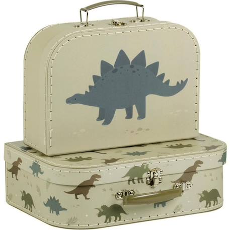 Lot de 2 valisettes de rangement dinosaure Vert, bleu 2 - vertbaudet enfant 