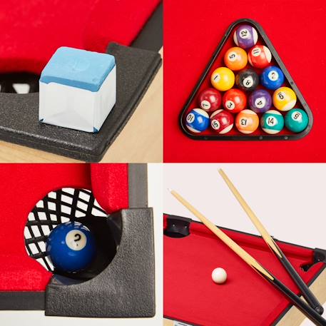 Table multi jeux 4 en 1 - babyfoot barres télescopiques - billard - ping pong - hockey Marron 3 - vertbaudet enfant 