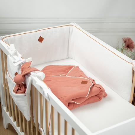 Couverture d'emmaillotage en gaze de coton jeanne Beige+Blanc+Blanc à pois or+Bleu+Camel+Écru+Gris clair+Terracotta+Vert de gris+Vieux rose 36 - vertbaudet enfant 
